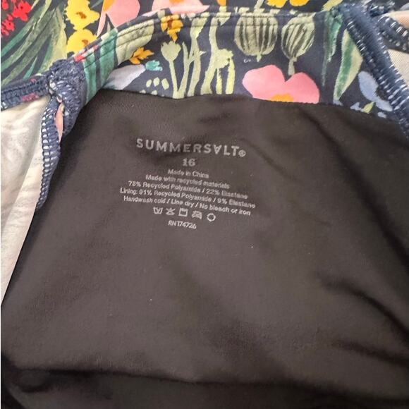 Summersalt x Rifle Paper Co. Swimsuit The Ruffle Backflip Size 16 - Picture 6 of 7